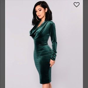 Green Velvet Dress - image 1